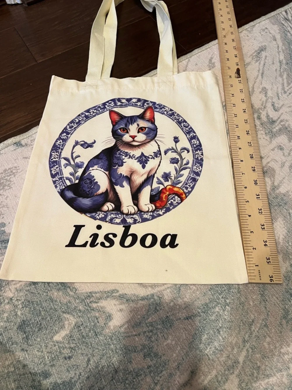 Lisboa Cat Tote Bag - Blue Cat Design